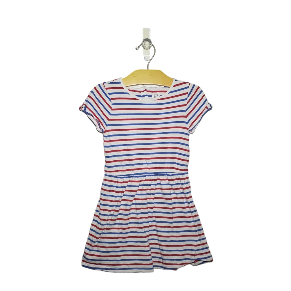 Baby Gap Size 5 Girls Patriotic 4th of July Striped Short Sleeve Dress